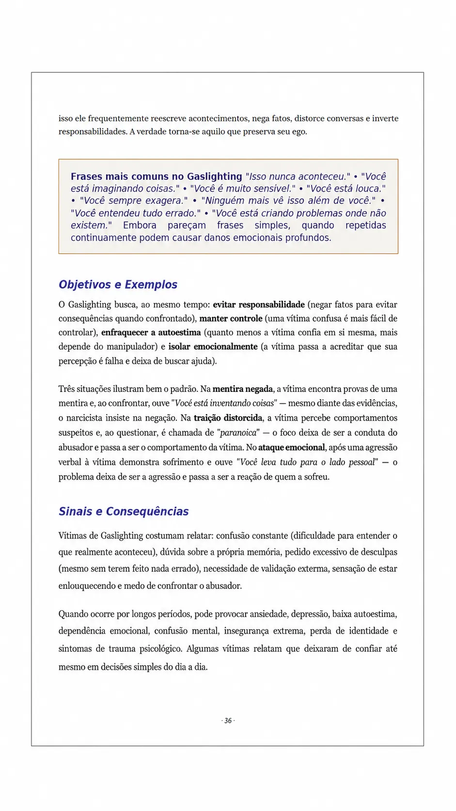 Página interna 3 do guia Eu Não Estava Enlouquecendo